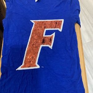 Pink by Victoria Secret Florida Gator blue with orange sequin ss tee xs